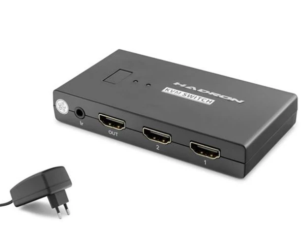 Hadron Hdx1373 2 Port + 4-  Hdmi Kvm Switch Usb Hdmi Kablolu Siyah ürün görseli 1