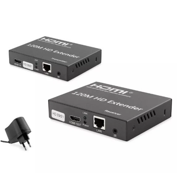 Hadron Hdx1348 120M Hdmi Extender 3840 x 2160 @30Hz 4K  Siyah ürün görseli 1