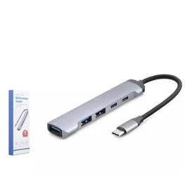 Hadron Hdx7041 Type-C Hub 5-Usb Gri - Resim 2