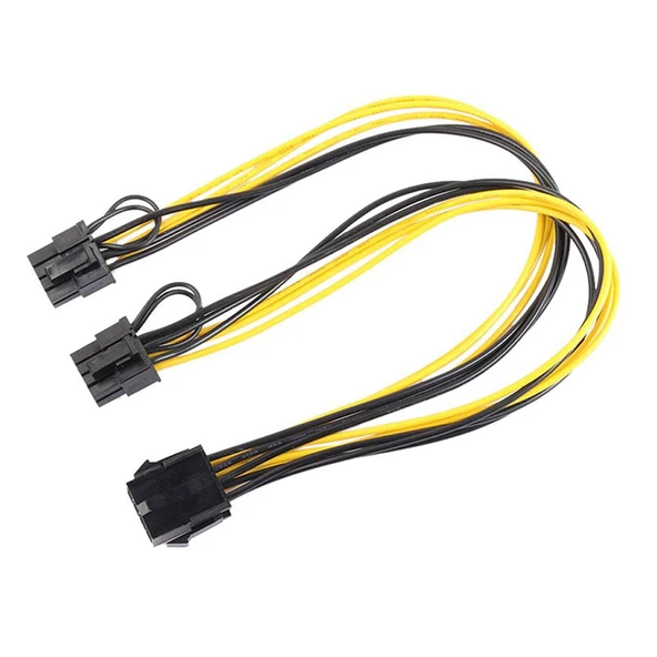 CPU 8Pin to Graphics Video Kartı Çift PCI-E Güç Kaynağı Kablosu 30cm ürün görseli 1