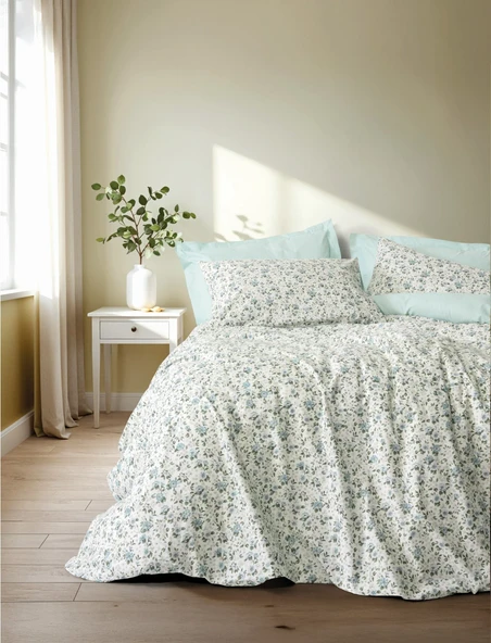 Cotton Box Petite Nola Mint Çift Kişilik Nevresim Takımı ürün görseli 1