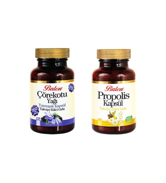 Balen Çörekotu Yağı Kapsül (Soğuk pres)+Propolis Kapsül ürün görseli 1