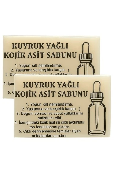 aleyna baharat 2 Adet Kuyruk Yağlı Kojik Asit Sabunu ürün görseli 1