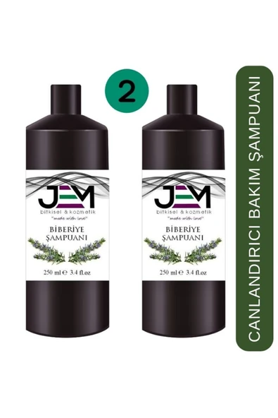 Jem Kozmetik Bitkisel Canlandırıcı Bakım Şampuanı Biberiye Şampuanı 250 ML * 2 ADET ürün görseli 1