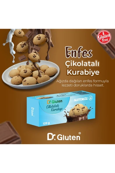 Dr.Gluten Glutensiz Çikolatalı Kurabiye 120 Gr ürün görseli 1