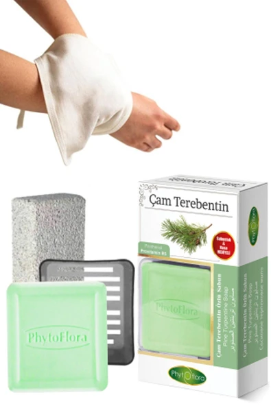Phytoflora Çam Terebentin Sabunu Ve Banyo Kesesi, Katı Sabunluk ürün görseli 1