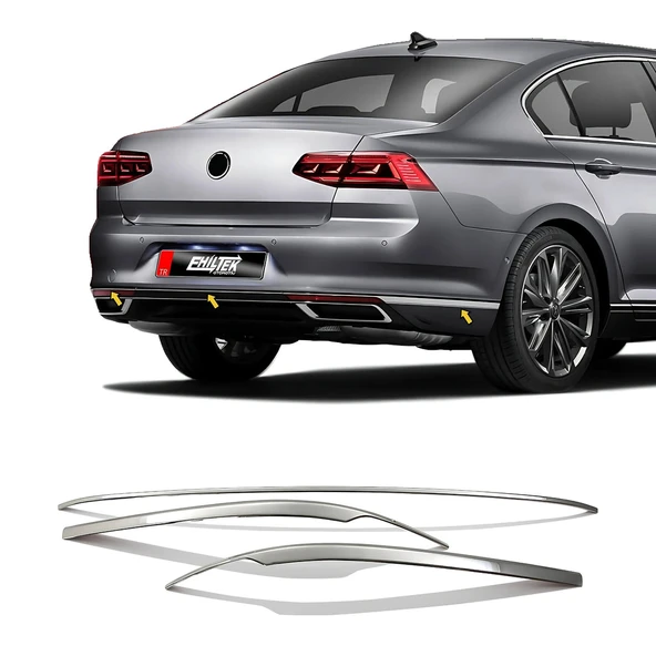 Nissan Qashqai Arka Tampon Eşiği - Krom | 2007-2014 Arası ürün görseli 1