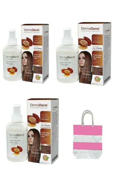DermaDerm Argan Özlü Saç Bakım Sütü 250 ml x 3 Adet ürün görseli 1