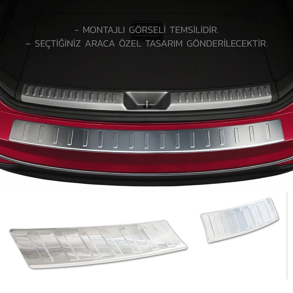 VW Transporter T6 Arka Tampon Eşiği - Krom, Tek Kapılar için | 2015-2023 Arası ürün görseli 1