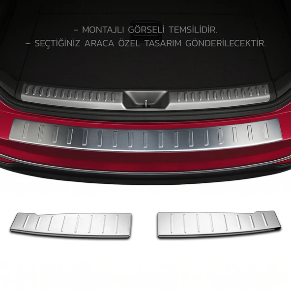 Ford Courier Arka Tampon Eşiği - Krom Taşlı | 2014-2023 Arası ürün görseli 1