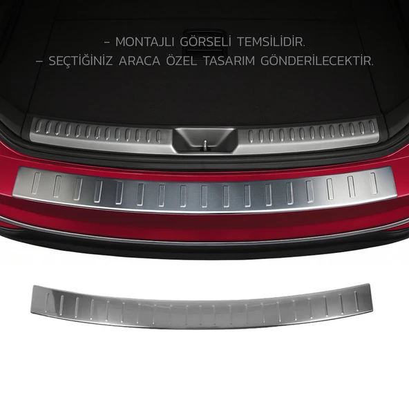 Audi A4 Avant Arka Tampon Eşiği - Krom Taşlı | 2016-2020 Arası, SW ürün görseli 1