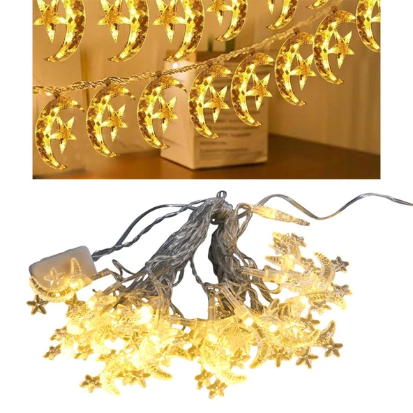 Winnboss WN-1181 5 Metre 20 Ledli Ay Yıldızlı Günışığı Sabit Led Dekoratif Led Aydınlatma 5 Watt Süsleme Işığı ürün görseli 1