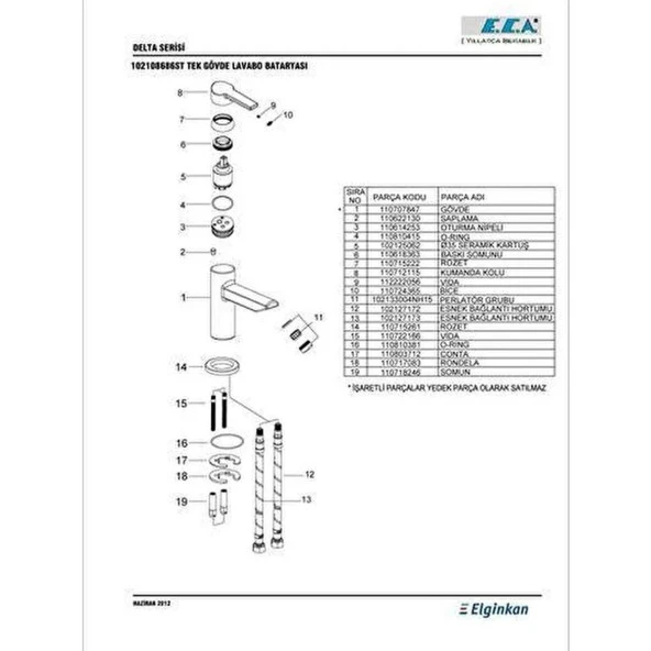 Eca Delta Lavabo Bataryası 102108686 - Resim 3