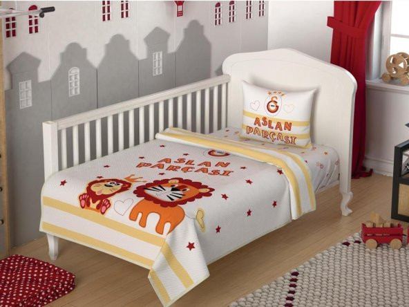 Taç Lisanslı Galatasaray Aslan Parçası Baby Bebek Pike Takımı ürün görseli 1