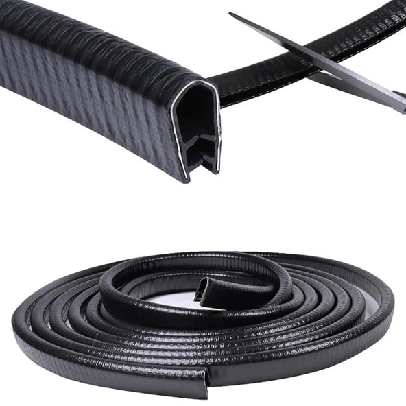 PowerMaster PM-26301 U Tip Araç Kapı Çarpma Çizik Engelleyici Koruyucu 5 Metre Şerit Siyah ürün görseli 1