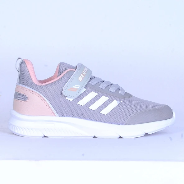 Moda Ayakkabı B-074 Füme-Pembe Kız Çocuk Spor Ayakkabı ürün görseli 1