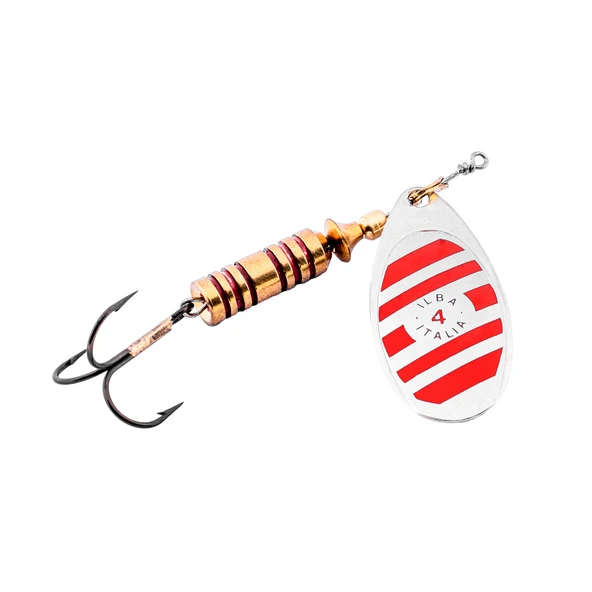 Alabalık Turna Döner Olta Kaşık - Ilba Zebra 21114 - Gümüş/Kırmızı - No:4 ürün görseli 1