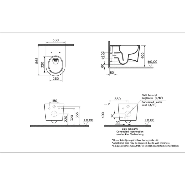 Vitra Nest QuantumFlash Asma Klozet - Resim 7