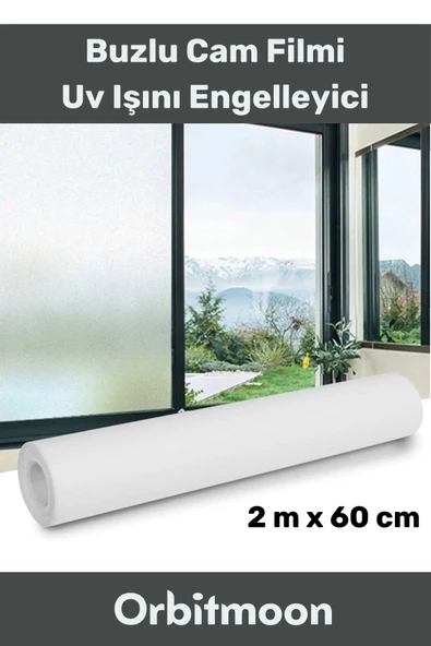 Premium Seri İz Bırakmaz İç GöstermeZ Yapışkan UV Engelleyici Buzlu Cam Filmi 2 Metre x 60 Cm ürün görseli 1