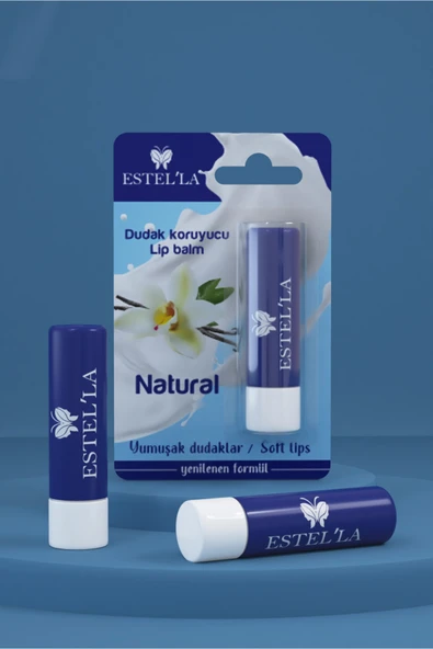 Estella Kuruyan ve Çatlayan Dudakalara Yoğun Bakım Kremi, Koruma ve Onarım, Nemlendirici Natural Lip ürün görseli 1