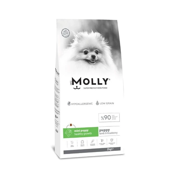 Molly Düşük Tahıllı Hypoallergenic Kuzulu ve Yaban Mersinli Küçük Irk Yavru Köpek Maması 2 Kg ürün görseli 1