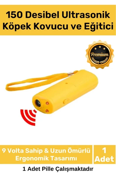 Premium Ürün 9 Volt 150 Desibel Ergonomik Ultrasonik Pilli Ledli Flaş Köpek Uzaklaştırıcı Eğitici ürün görseli 1