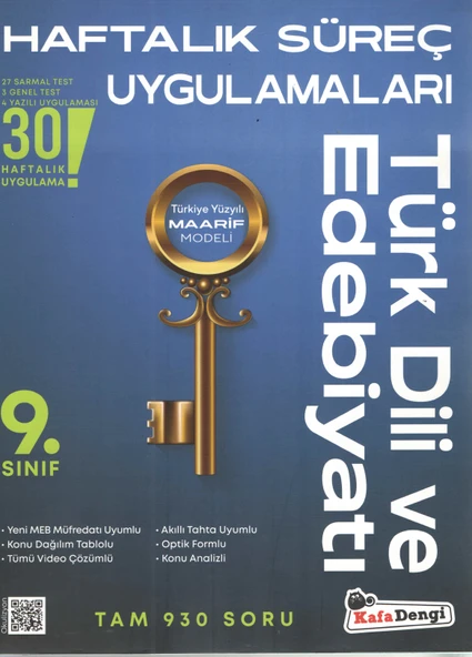 Kafa Dengi Yayınları 9. Sınıf Türk Dili ve Edebiyatı Haftalık Süreç Uygulamaları ürün görseli 1