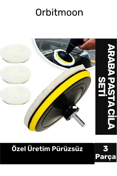 Premium Pürüzsüz Parlatıcı Etkili Yüzey Sağlayan 3 Yün Keçeli Pasta Cila Başlıklı Araba Seti ürün görseli 1
