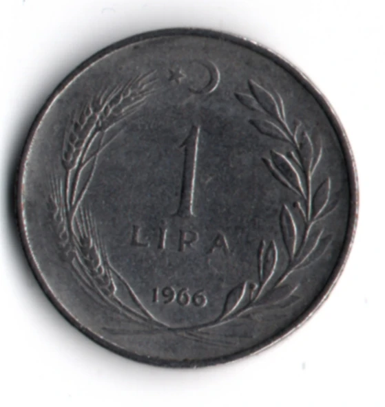 T.C. 1 Lira 1966 (mp2043) - Resim 2