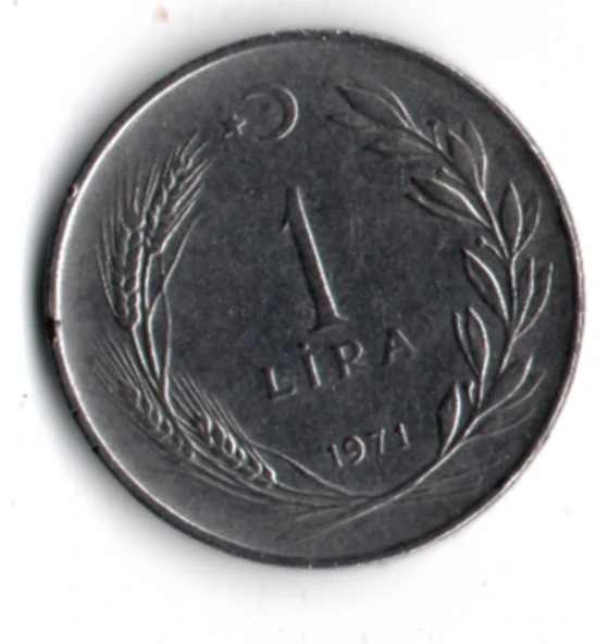 T.C. 1 Lira 1971 (mp2042) - Resim 2