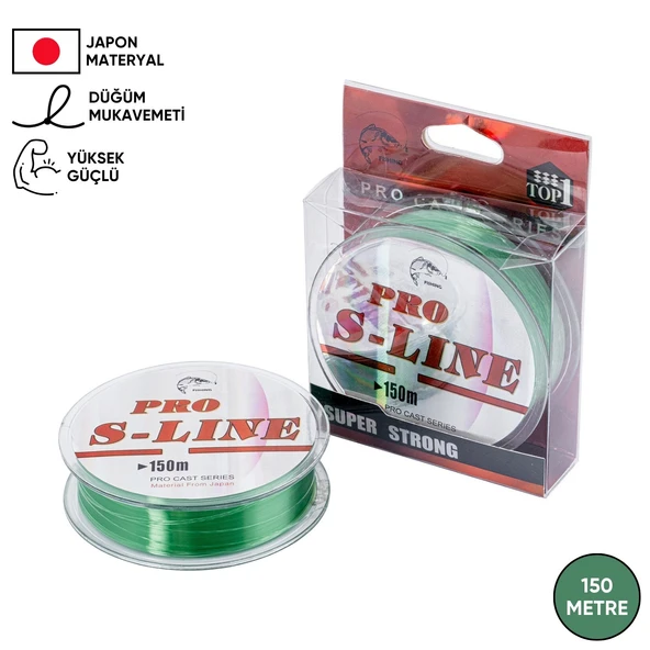 Yeşil Olta Misinası - Japon Materyal - 150 Metre - Pro S-Line - 0,20mm ürün görseli 1