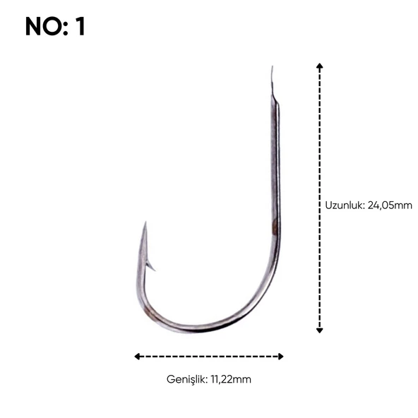 Olta İğnesi - Fishack 505 - No: 1  (1000'li Paket) - Resim 3