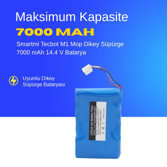 Smartmi Tecbot M1 Mop Dikey Süpürge 7000 mAh 14.4 V  Batarya – Orjinal Uyumlu Uzun Ömürlü, Yüksek Performans Pil ürün görseli 1