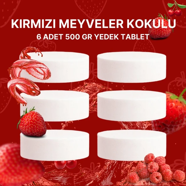 3 Adet 2x500Gr - KIRMIZI MEYVELER - Nem Alıcı Rutubet Giderici Yedek Tablet ürün görseli 1