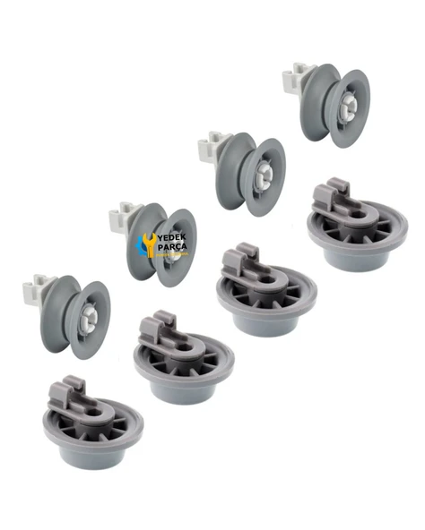 Bosch Uyumlu SMS40E52EU Bulaşık Makinesi Sepet Tekerleği 4 ALT 4 ÜST Teker Takımı ürün görseli 1