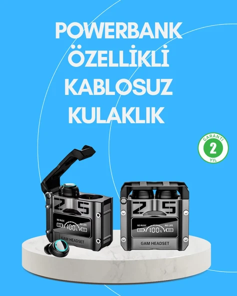 Şarj Kutulu Kablosuz Bluetooth Kulak İçi Spor Kulaklık ürün görseli 1