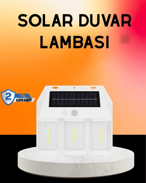 Güneş Enerjili 3 Modlu Duvar Apliği – Bahçe ve Garaj Aydınlatması ürün görseli 1