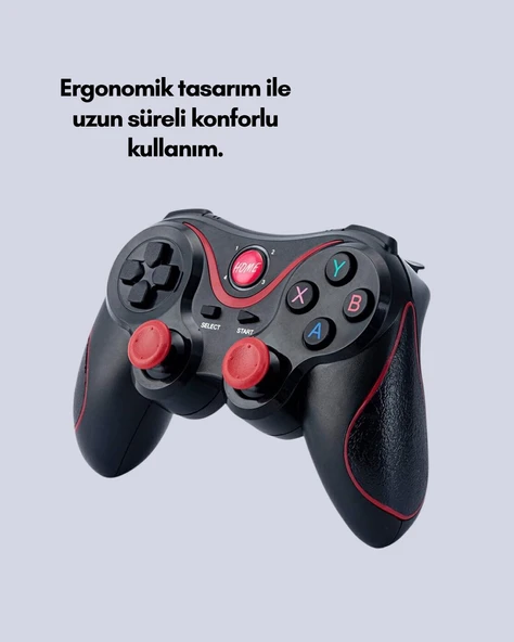 Ergonomik Tasarımlı Kablosuz Bluetooth Gamepad Titreşimli - Resim 3