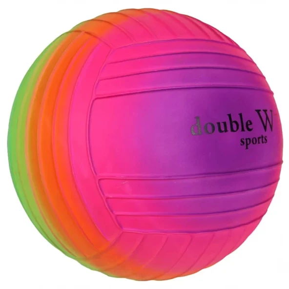 Double W Sports Gökkuşağı Tırtıklı PVC Top 23 cm ürün görseli 1