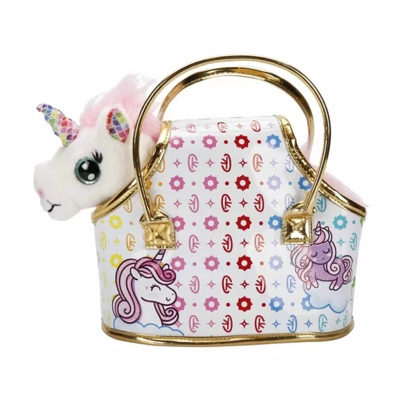 Cutekins Taşıma Çantalı Peluş Unicorn Lou Lou ürün görseli 1