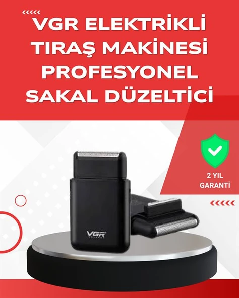 ABS Gövdeli Süper İnce Elektrikli Sakal Kesici – 45 dk Kablosuz Kullanım, Yanak Makası Dahil ürün görseli 1