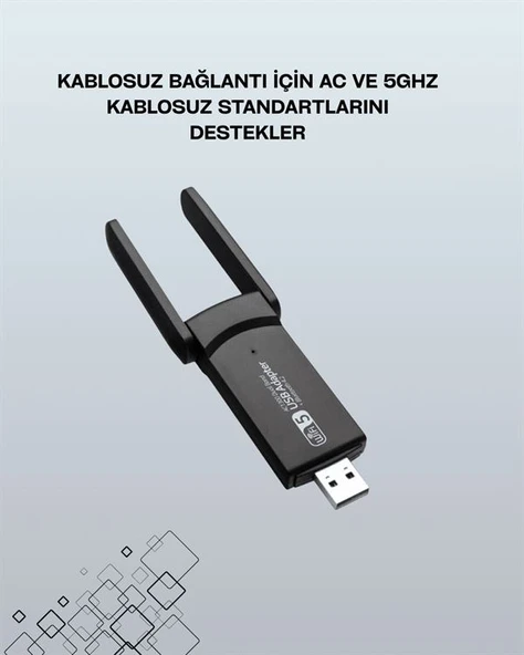 USB 3.0 Wireless Adaptör – 2.4GHz & 5GHz Destekli ürün görseli 1