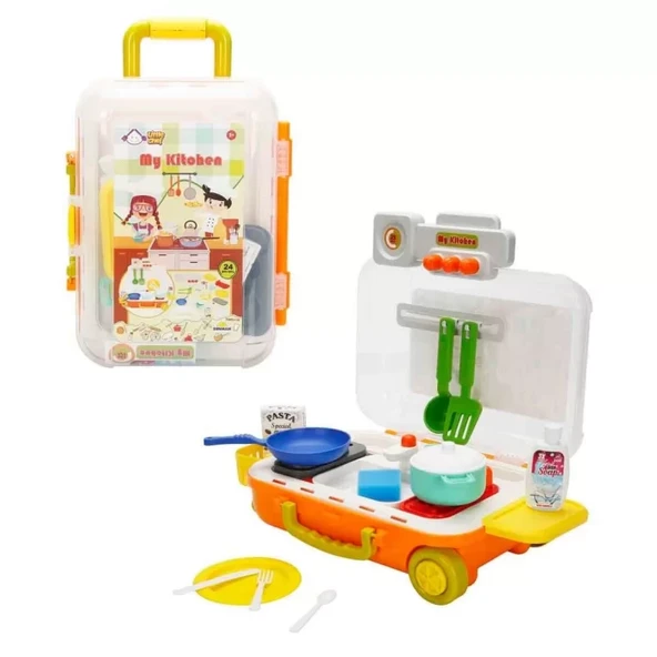 Little Chef Çekçekli Bavul Mutfak Seti 24 Parça ürün görseli 1