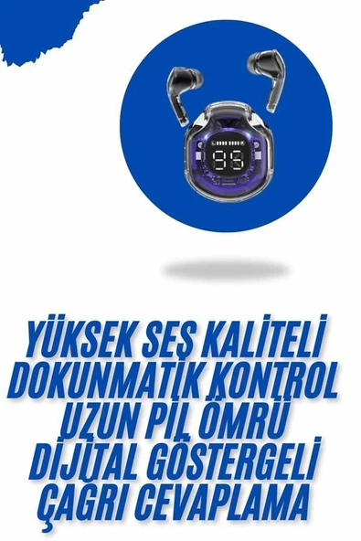 Kablosuz Dijital Göstergeli Powerbanklı IOS ve  Android Uyumlu Gaming Kulaklık ürün görseli 1