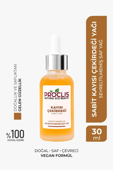 PROCLİS Kayısı Çekirdeği Yağı %100 Doğal Bitkisel Sabit Yağ, Apricot Kernel Oil, Prunus Armeniaca 30ml ürün görseli 1