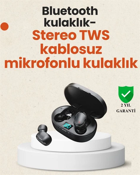 TWS Bluetooth Kulaklık Kulak İçi Kablosuz Dijital Göstergeli Çağrı Cevaplayabilen ürün görseli 1