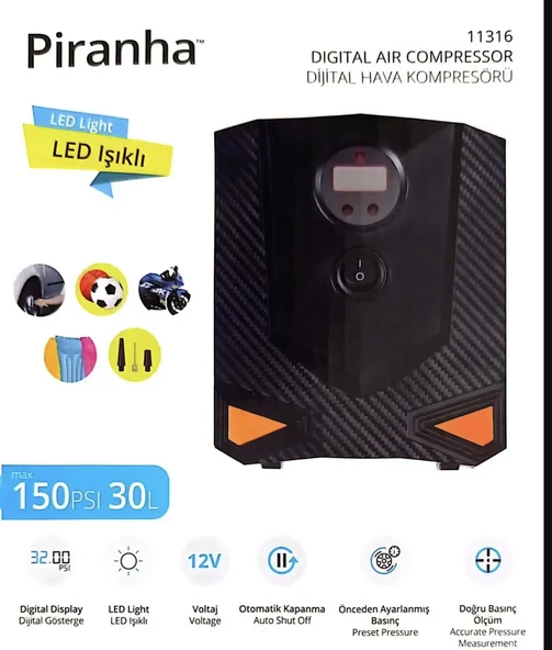 Piranha 11316 Dijital Hava Kompresörü ürün görseli 1