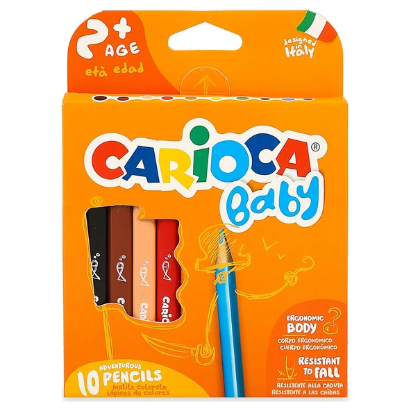 Carioca Baby Jumbo Üçgen Kuru Boya Kalemi 10'lu ürün görseli 1