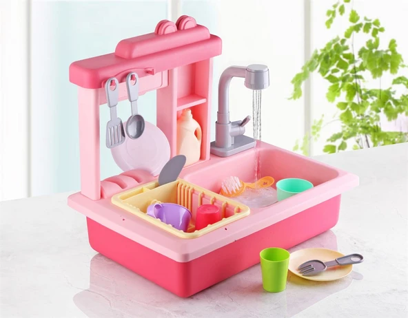 Pilli İnteraktif Lavabo Seti Pembe - Resim 4