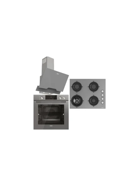 Uğur Yeni Steam Chef Set Gri (Uaf 6011DB Gcpst Fırın - Uao 6041W3 Gcy Rsr1 Ocak - Uad 6012G GA3D Davlumbaz) ürün görseli 1